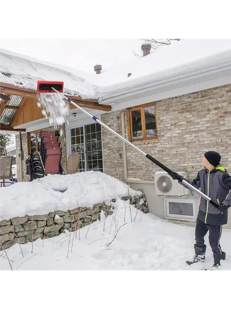 Snow Brush& Roof Rake Light Foam Head- Foam Snow Broom Designed For Roofs, Vehicles, Gutters