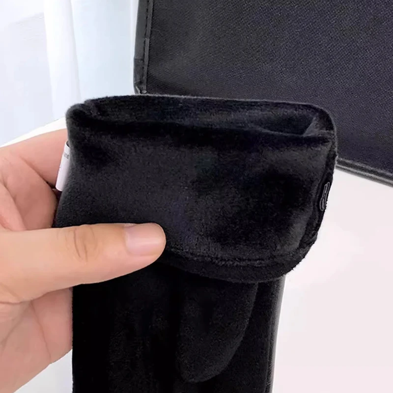 الشتاء النساء الفاخرة الأنيقة سلسلة الموضة البروتين الجلود رشاقته قفازات دافئة شاشة تعمل باللمس الدراجات القيادة يندبروف القفازات