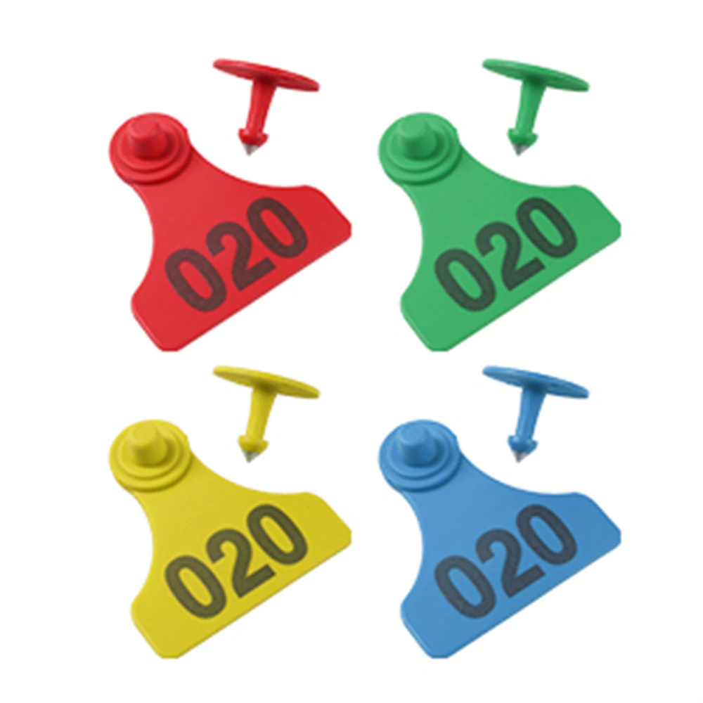 Farm Animal Digital Ear Tags No. 001-100 Calf Ear Tag Apply To Pig Cattle Sheep Farm Animal Feeding Tools 60x58mm 100PCS