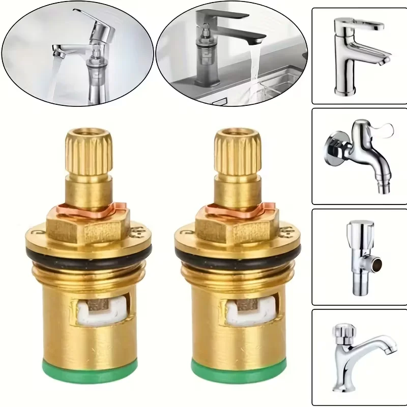 2pcs Faucet Valve Core Replacement Universal Quick Open Single Hot And Cold Water Faucet Valve Kitchen Bathroom Accessories