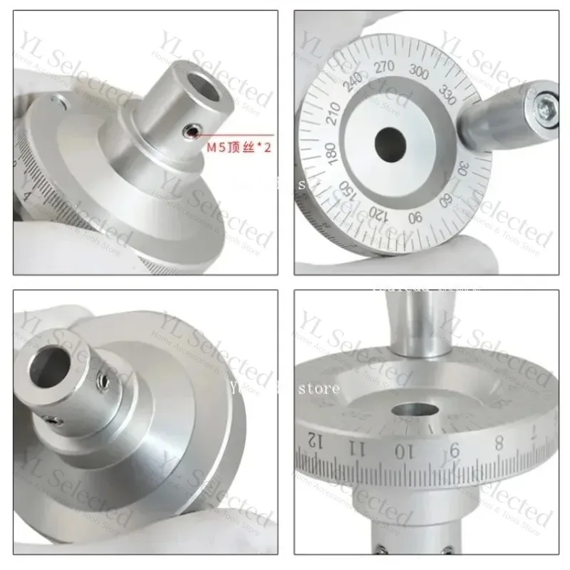 6 8 10 12mm Metal Laser Scale Handwheel Fit for Manual Sliding Table Angled Graduated Rocker Handle Machine Parts