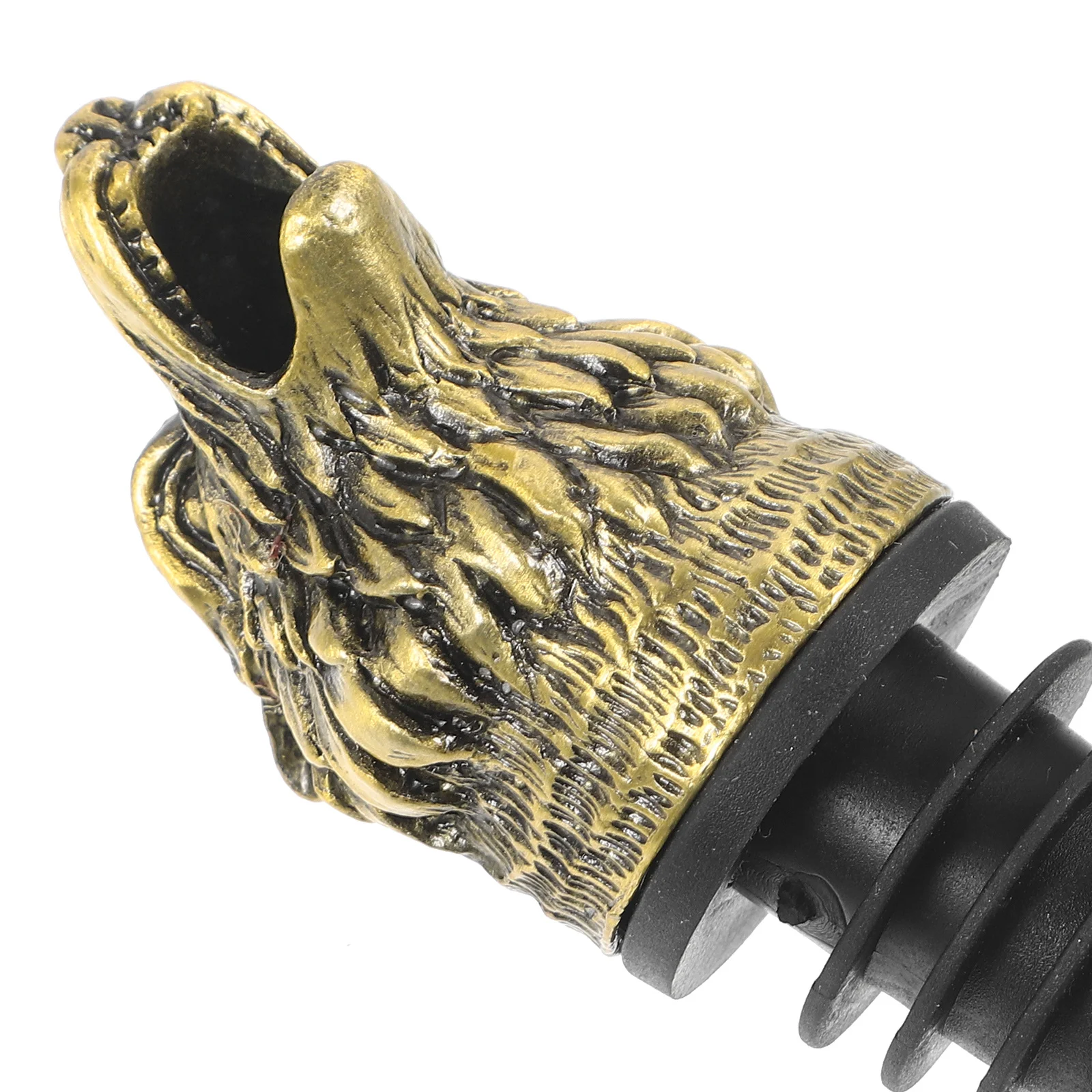 

Animal Head Wine Pourer Molded Wolf Design Alloy Liquor Pour Spout Vintage Style Airtight Wine Stopper Pour Spouts