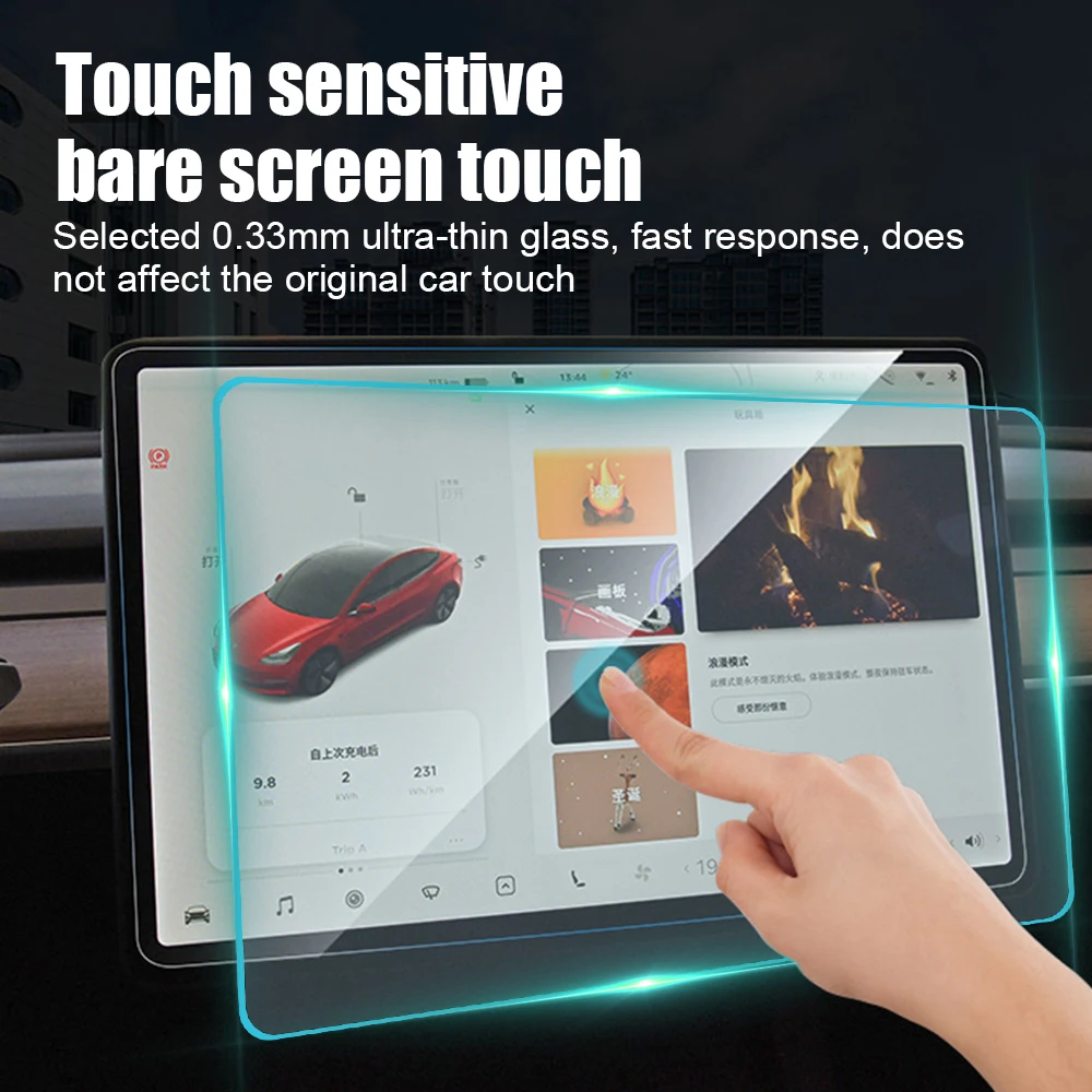 Matte HD Film Protection For Tesla Model 3/Y 2021 Center Control Anti Glare Tempered Glass Screen Protector