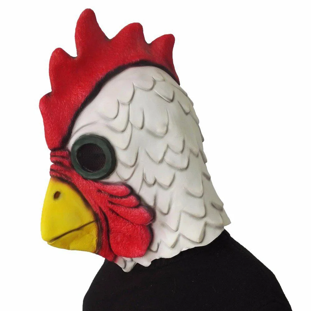 Hahn-Maske, Ganzkopf-Requisiten für Halloween-Cosplay, Latex – Detail 5
