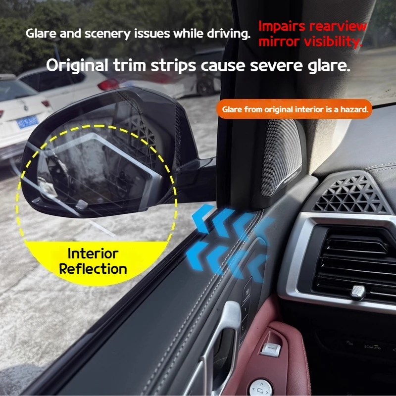 لسيارة BMW X5 G05 2023-2025 ABS من ألياف الكربون لوحة تحكم مركزية لوحة نافذة ناقل الحركة ملحقات داخلية مزخرفة