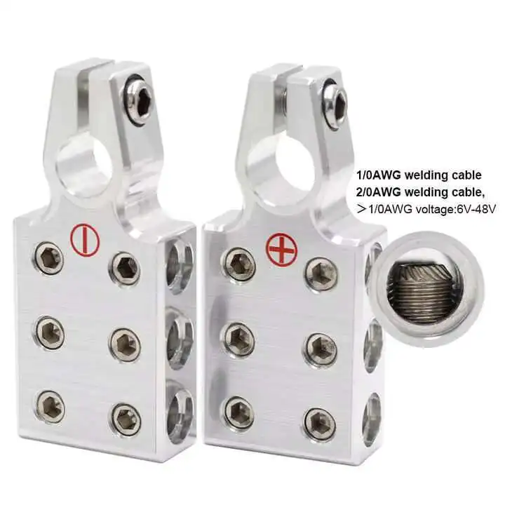 12Way Positive Negative Car Clamp Terminal Aluminum Alloy Battery Clip Connector For Auto