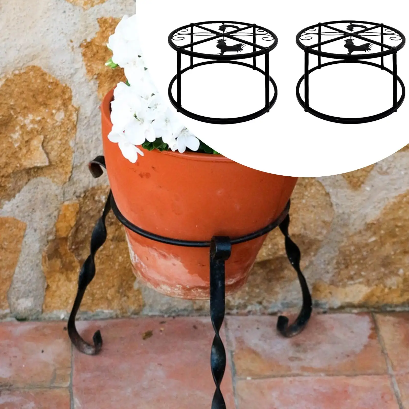 

2 Pieces Metal Plant Stand Planter Rack Indoor Modern Home Flower Pot Holder