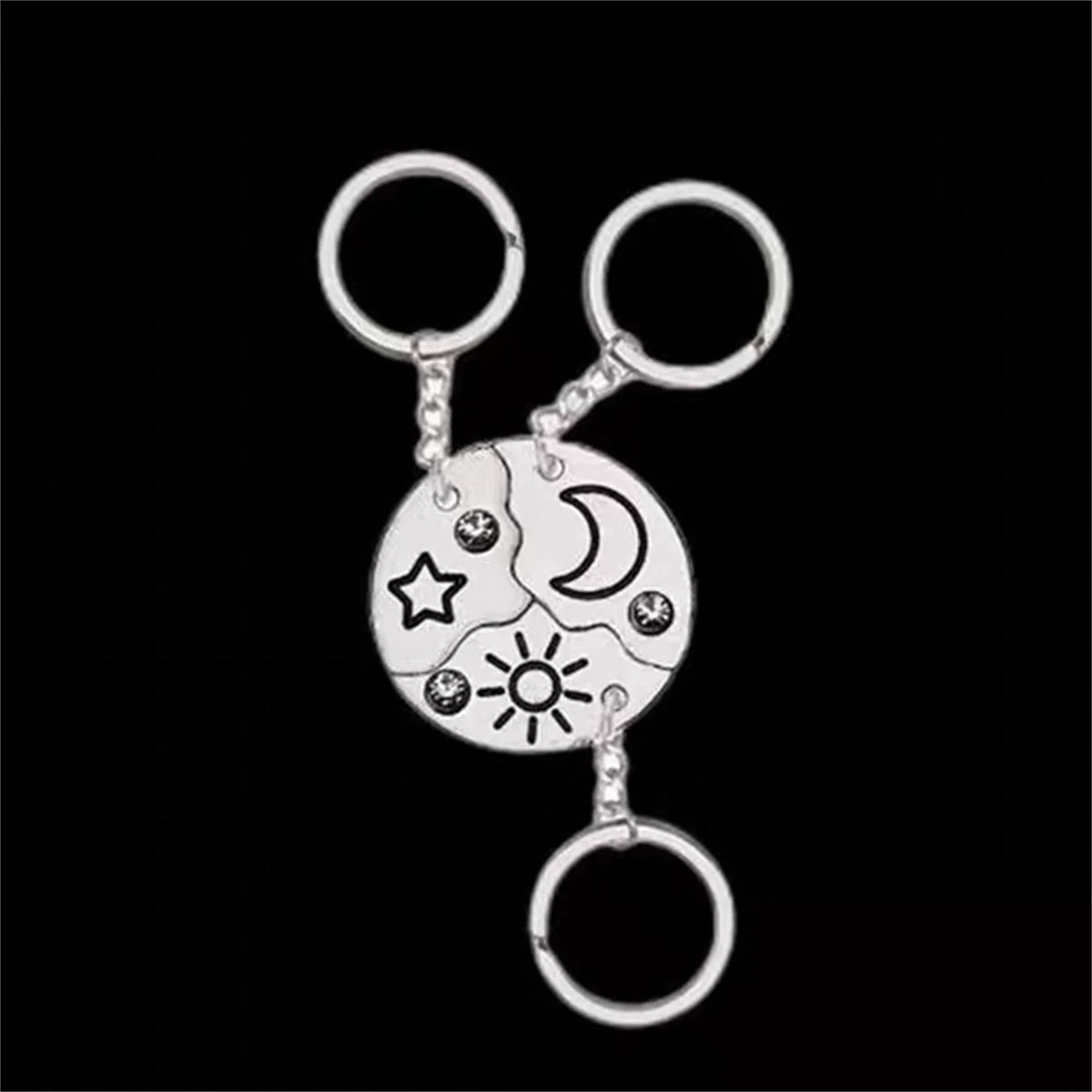 3 قطعة الشمس القمر ستار الربط المفاتيح موضة مجوهرات شخصية اكسسوارات مهرجان حفلة عيد ميلاد الصداقة الحب هدية 2025