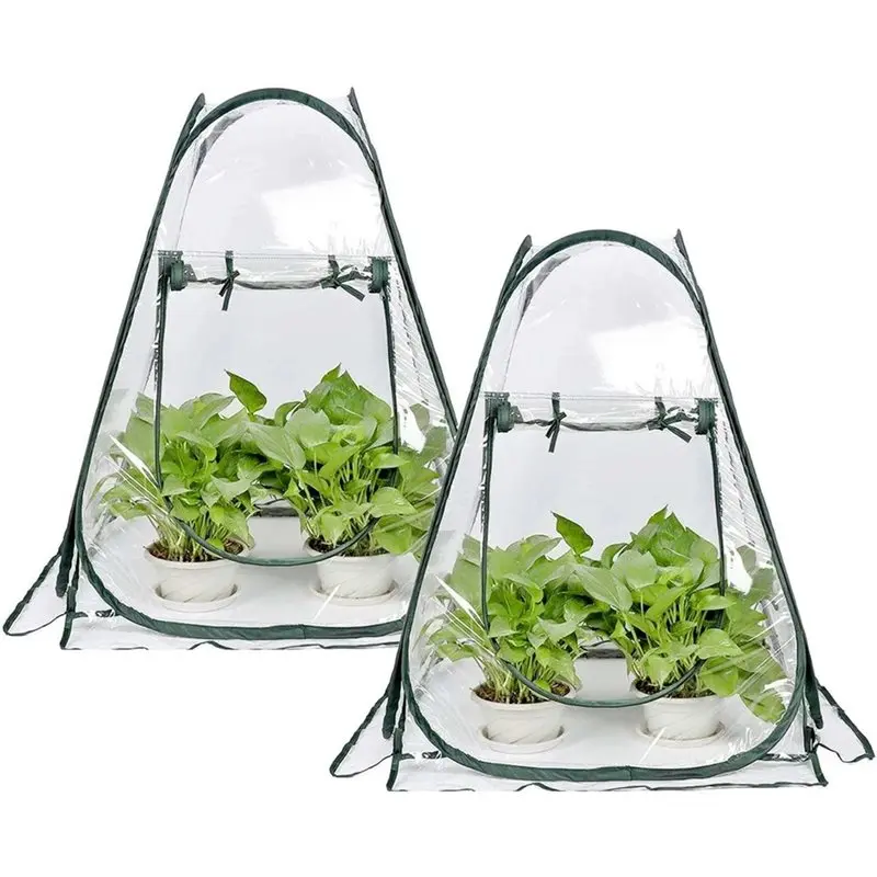 

CQMF-Mini Flower House Greenhouse Cover Popup Pack Of 2 Pcs, Gardening Plant Flower Sunshine Sunlight Room