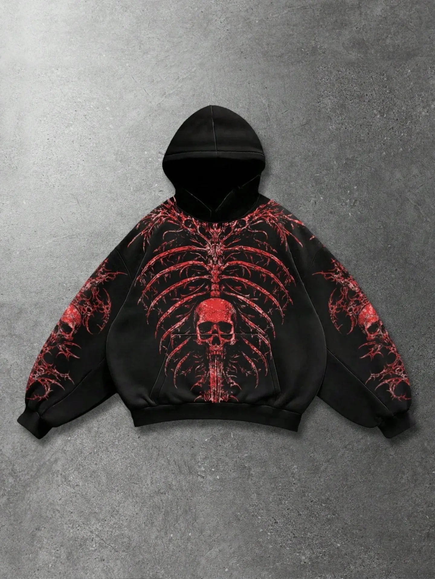 Y2k gothic dark skull hoodies men oversized sweatshirt couples punk tops streetwear goth harajuku women men clothing - view 3