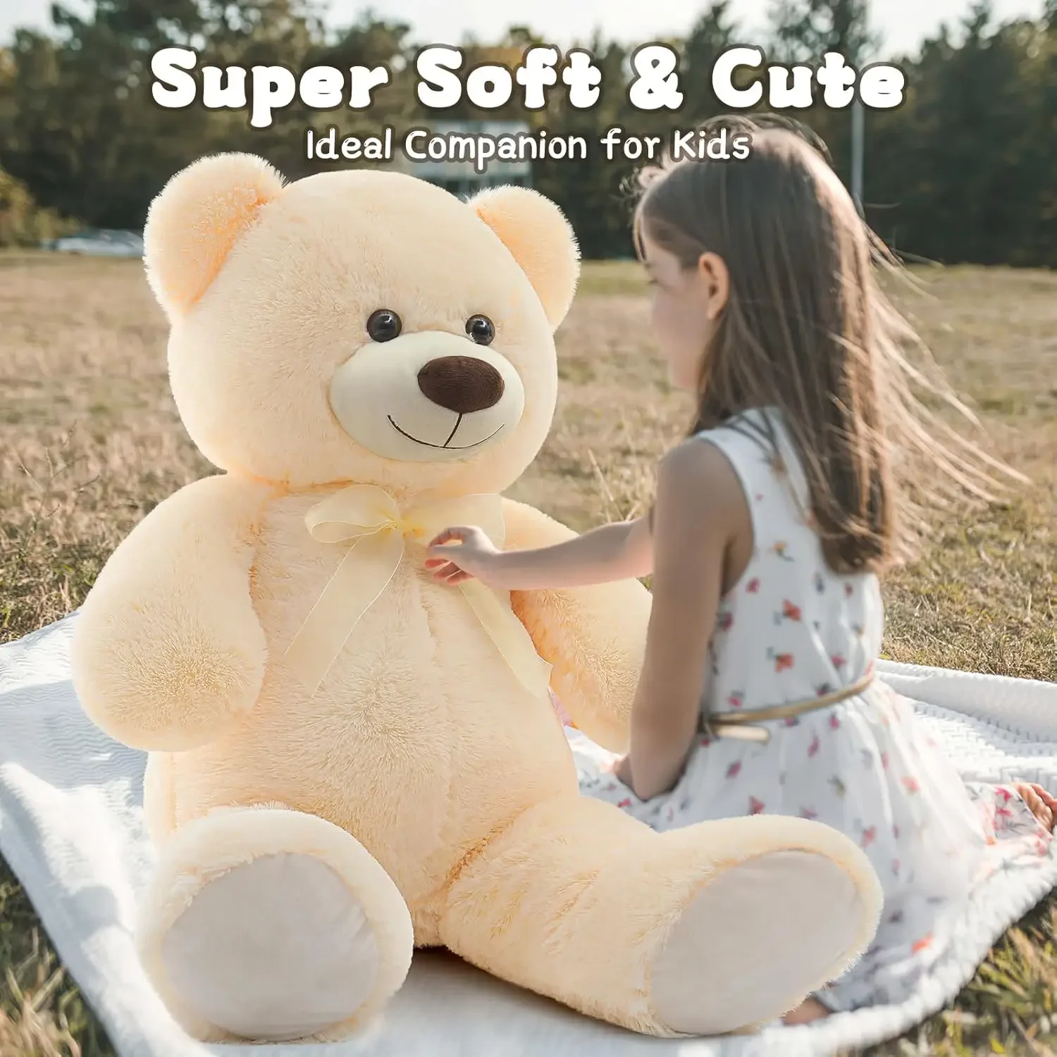 MorisMos Giant Teddy Bear Stuffed Animal 3 ft,36in Large Teddy Bear,Soft Stuffed Bear Plush Toy