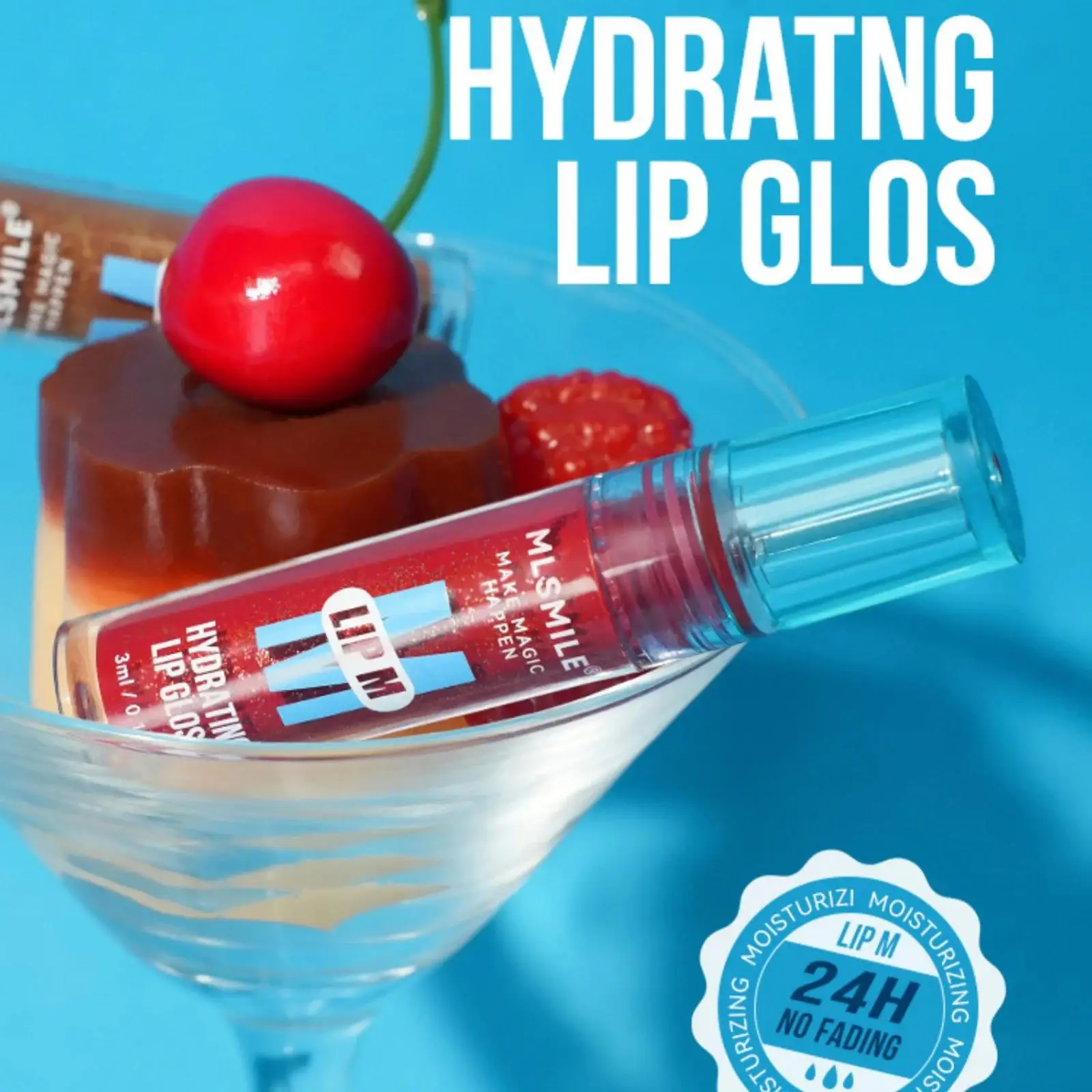 Pearl Infused Nude Lip Gloss Moisturizing Waterproof Long Lasting Glaze Non Stick Blue Bottle Formula