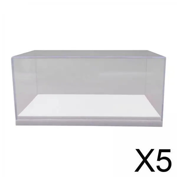 

5x 1:64 Toy Cars Showcase Acrylic Clear Display Case,with Base,Collection Display Stand Collection Case for Protection Storage