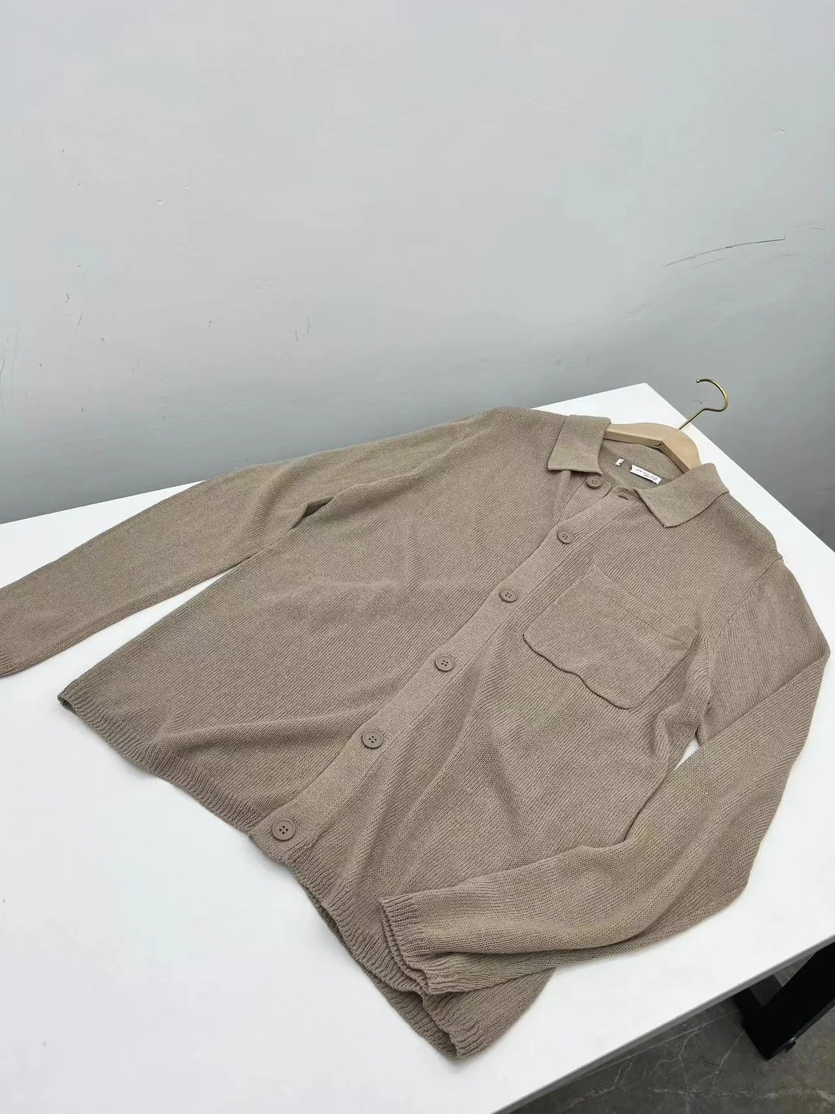 

Flexible Linen irt for Men Long Sve Stand Fit Pure Color Large Size Commute Casual Sle Button Closure Ne