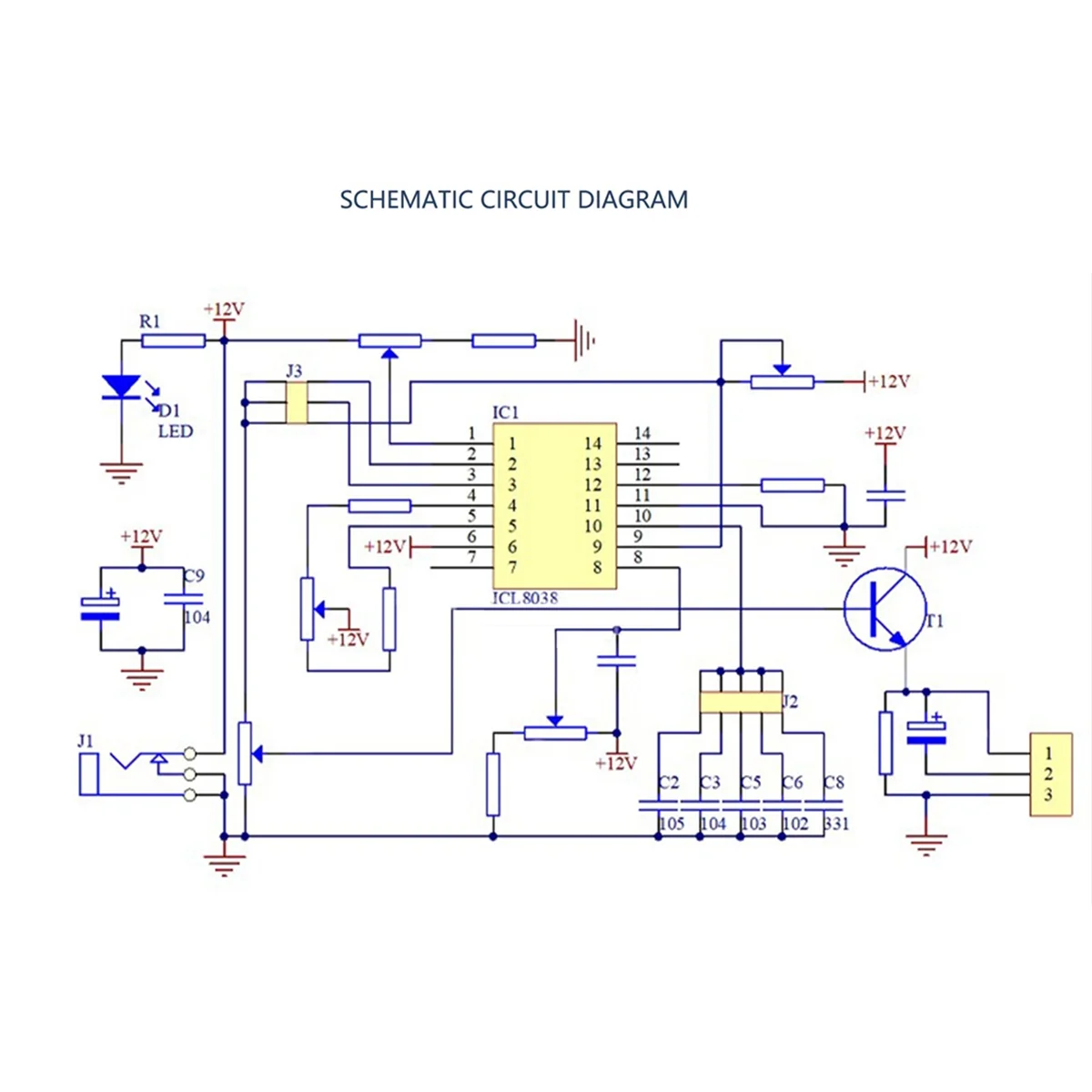 Генератор сигналовICL8038 Функция Модуль генератора сигналов Синусоидальные квадратные треугольные генераторы сигналов DIY Практика сварки
