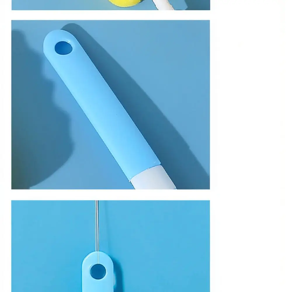 Ergonomic Sponge Bottle Brush With Straw Cleaner Long Reach Cleaning Tool For Daily Drinkware And Glass Vessels