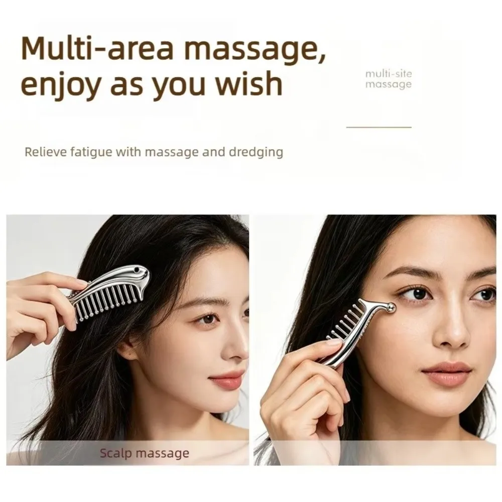 Protable Portable Manual Head Massager Deep Relaxation Alloy Scalp Comb Upgrade Version Massage Comb Facial Tool