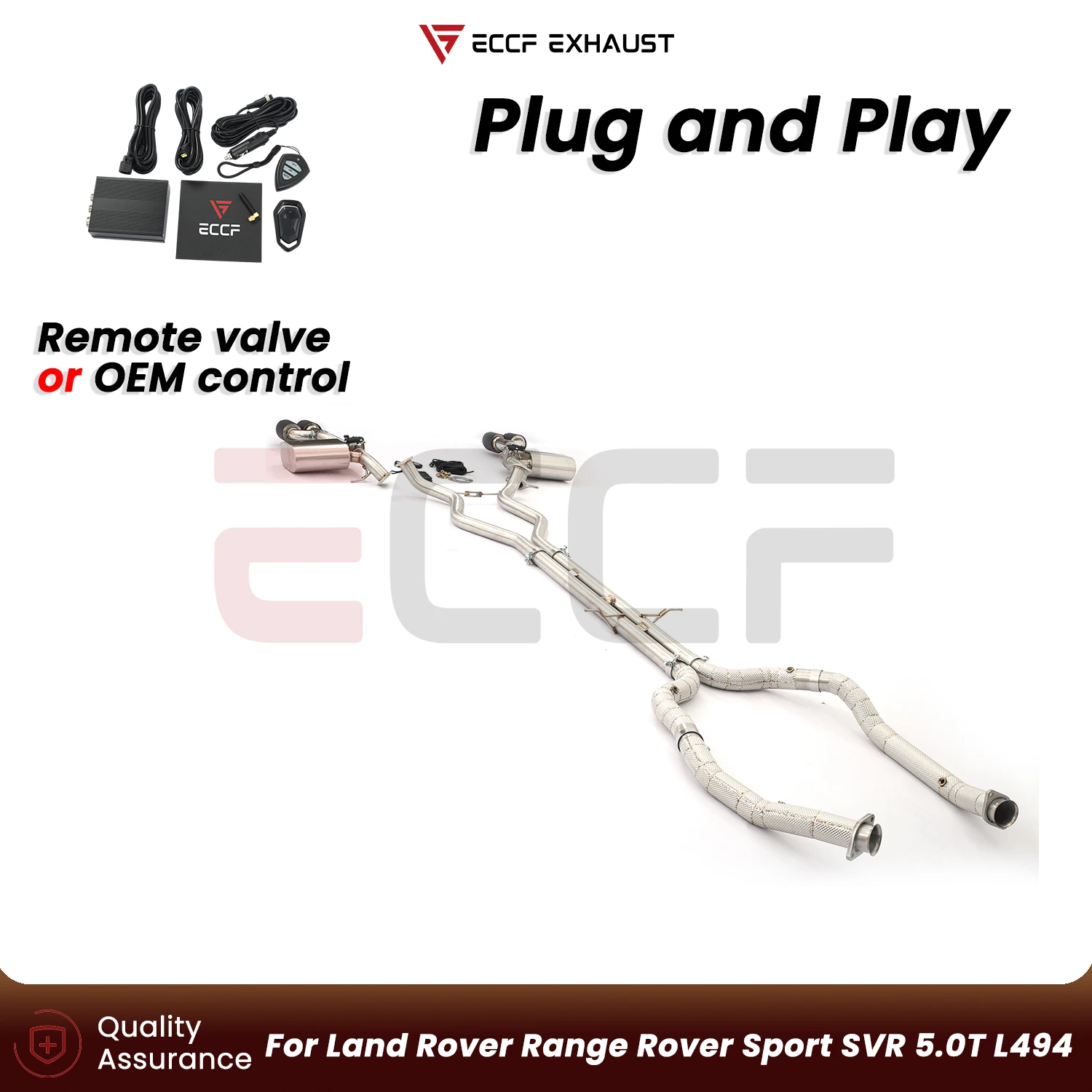 Sporty Stainless steel Complete exhaust system FOR Land Rover Range Rover Sport SVR 5.0T L494 Plug and Play Performance Upgrade