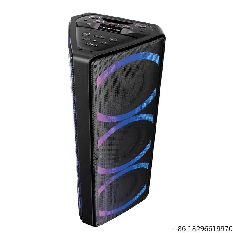 

Triangle Karaoke Bluetooth Speaker Stylish Design RGB Light FM USB Playback Portable Outdoor Party Home Stereo Audio