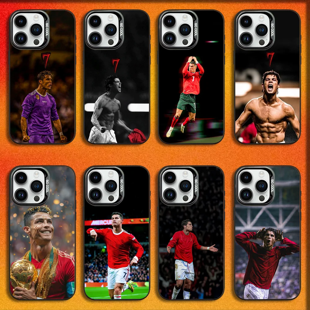 

7 Football For C-Cr7 R-ROnAlDo Phone Case For iPhone 16,15,14,13,12,11,Mini,Pro,E,MAX Black Candy Matte Shockproof Cover