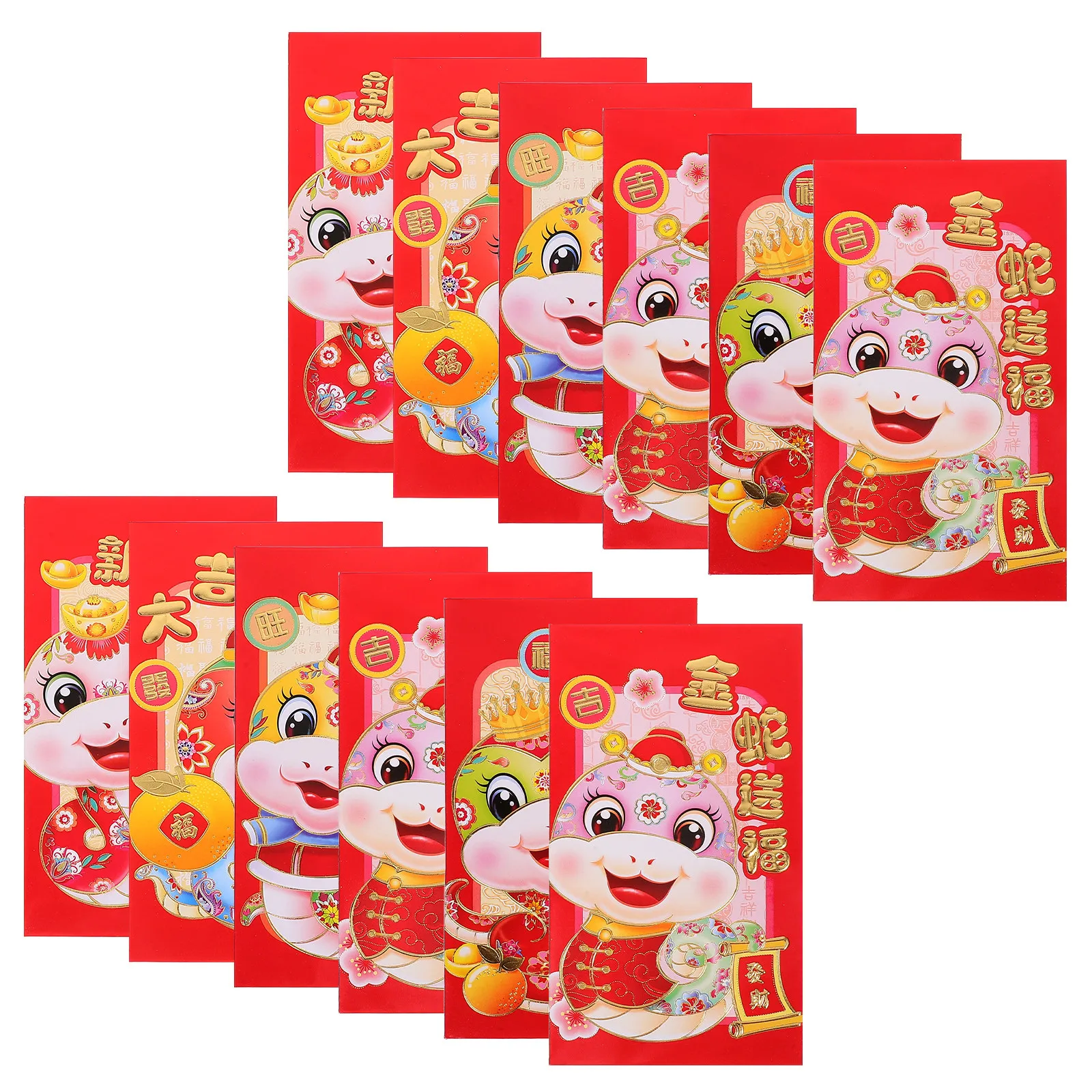 

30Pcs Chinese New Year Red Envelopes Cute Snake Zodiac Design Lucky Money Envelopes Lunar New Year Cash Packets