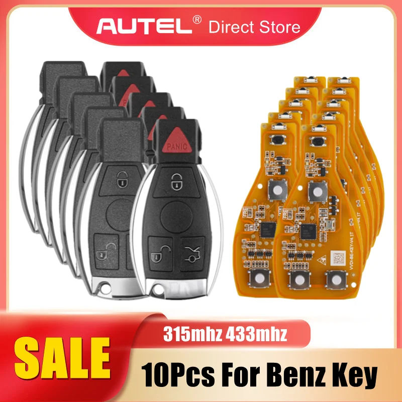 10PCS for Benz Smart Key with VVDI BE Key Pro Improved Version PCB work with Autel IM508 IM608 PRO Key Programmer ( No Logo )