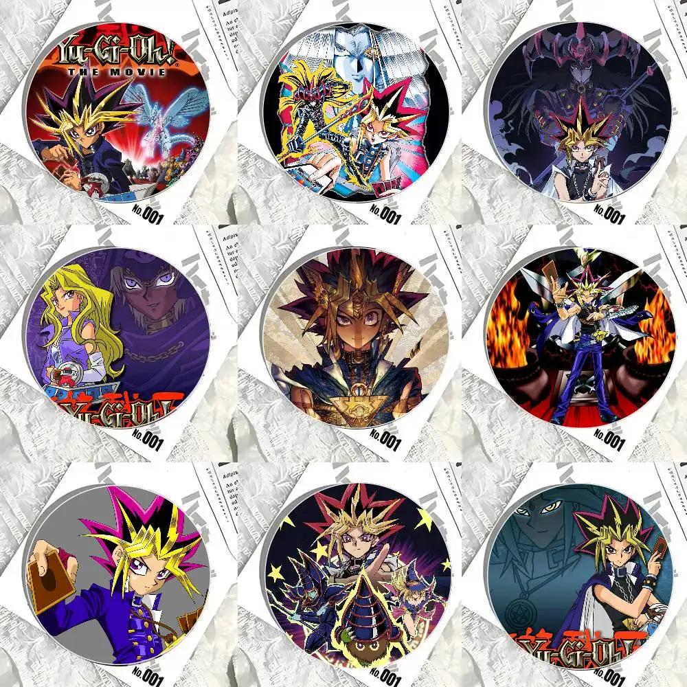 Japanese Anime Y-Yu Gi Oh Cartoon Style Badge Brooches On Backpack Decoration Round Enamel Pins For Accessorys