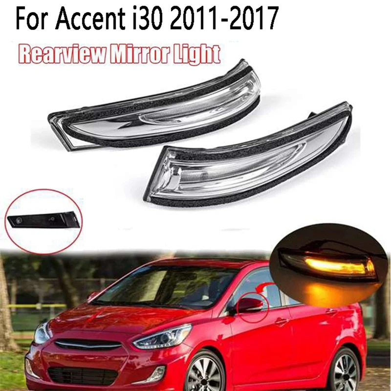 1Pair Side Mirror Turn Signal Repeater Lamp 87614-1R000 87624-1R000 For Hyundai Accent Solaris Verna 2011-2017 LED Light