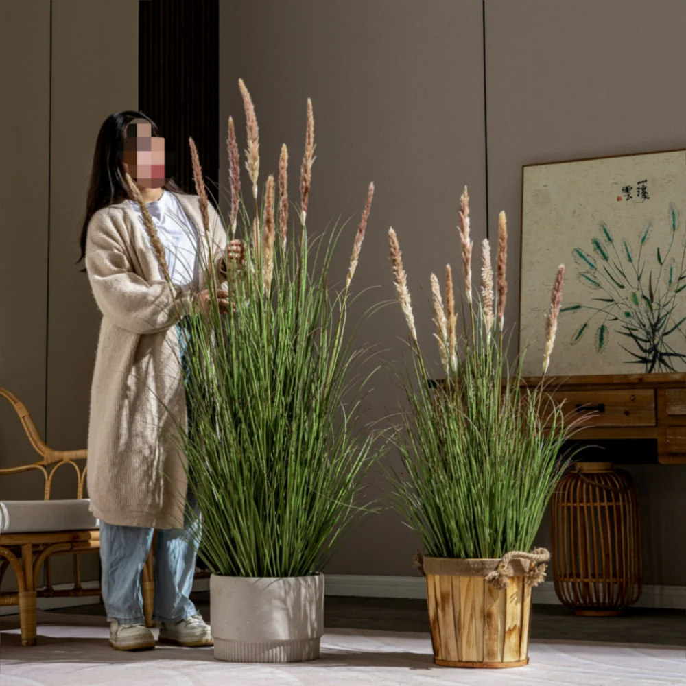 

Simulation Plant Natural Reed Potted Home Living Room Ornaments Simulation Dogtail Grass Indoor Window Landscaping Decoration