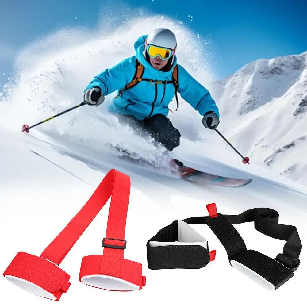 

Лыжная палка, плечевая переноска, ремни с ручкой, регулируемая петля с крючком, защитный черный нейлоновый ремень для лыжной ручки, плечевой ремень