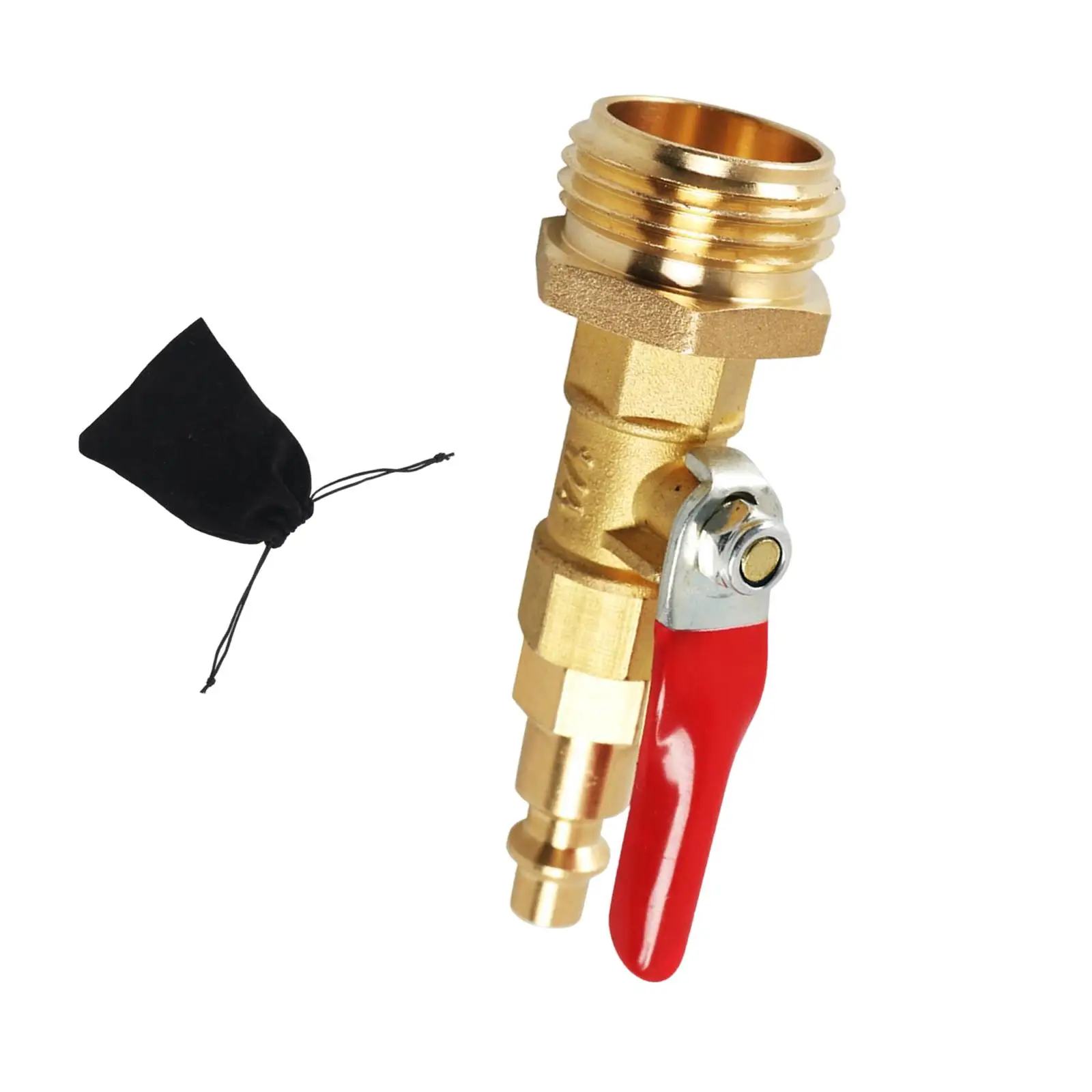 Brass RV Winterize Adapter 1/4'' Male Plug Garden Hose for Travel Trailers