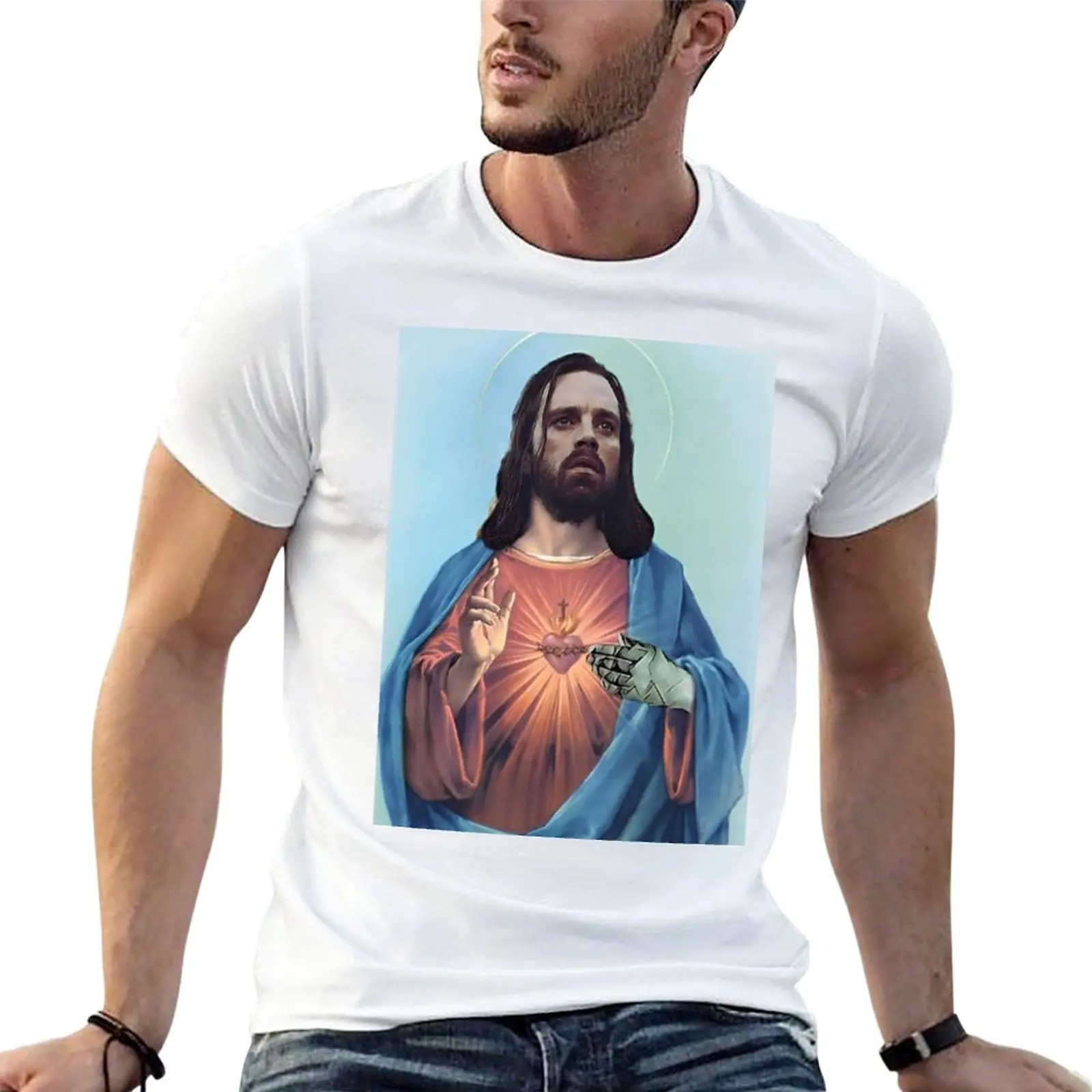 New jesus bucky barnes T-Shirt quick drying t-shirt cute tops new edition t shirt sweat shirts, men