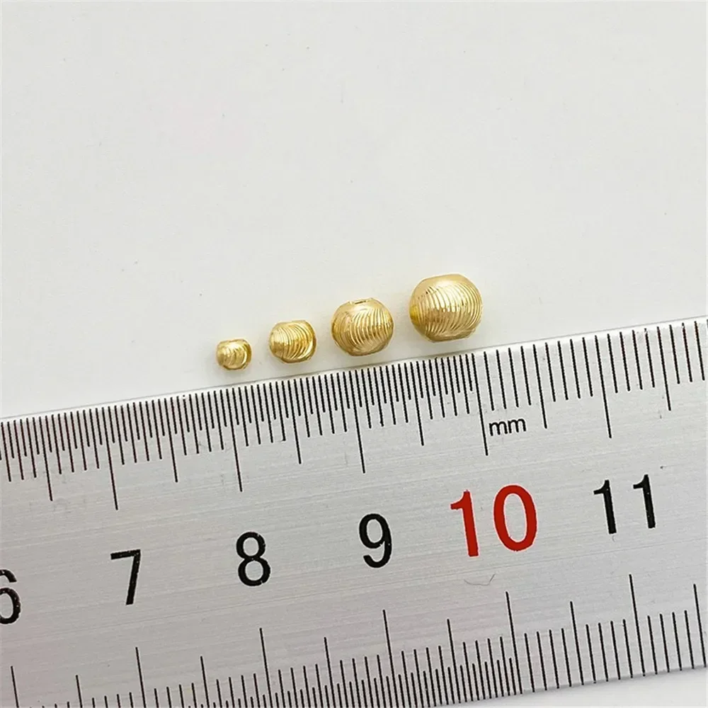 

14K Gold Cut Cat's Eye Batch Flower Beads Twill Round Beads Loose Beads Spacer Handmade DIY Bracelet Necklace Beaded Material