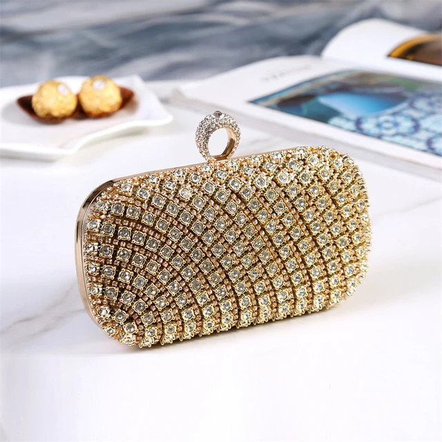 2023 New Diamond Evening Bags Single Side Stone Clutch Wallets Mini Dinner Banquet Purse 3 Colors Drop Shipping AliExpress