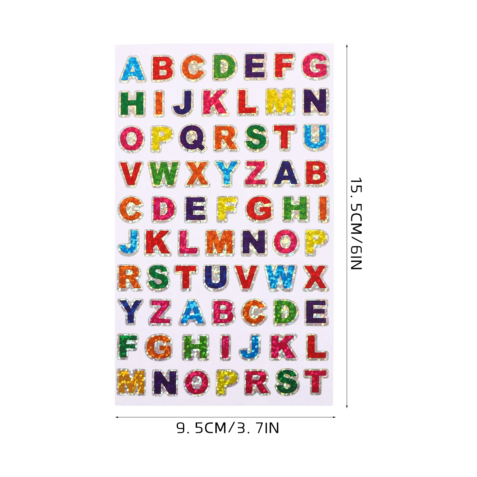 

100 Pcs Laser Letter Stickers Letters Alphabet Small Self Adhesive Retro Cartoon Lettering Colorful