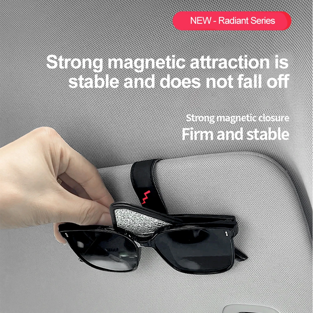 Multifunction Car Sun Visor Glasses Clip Triangle Eyeglasses Clip Magnetic Sunglasses Holder Hanger Auto Interior Accessorie