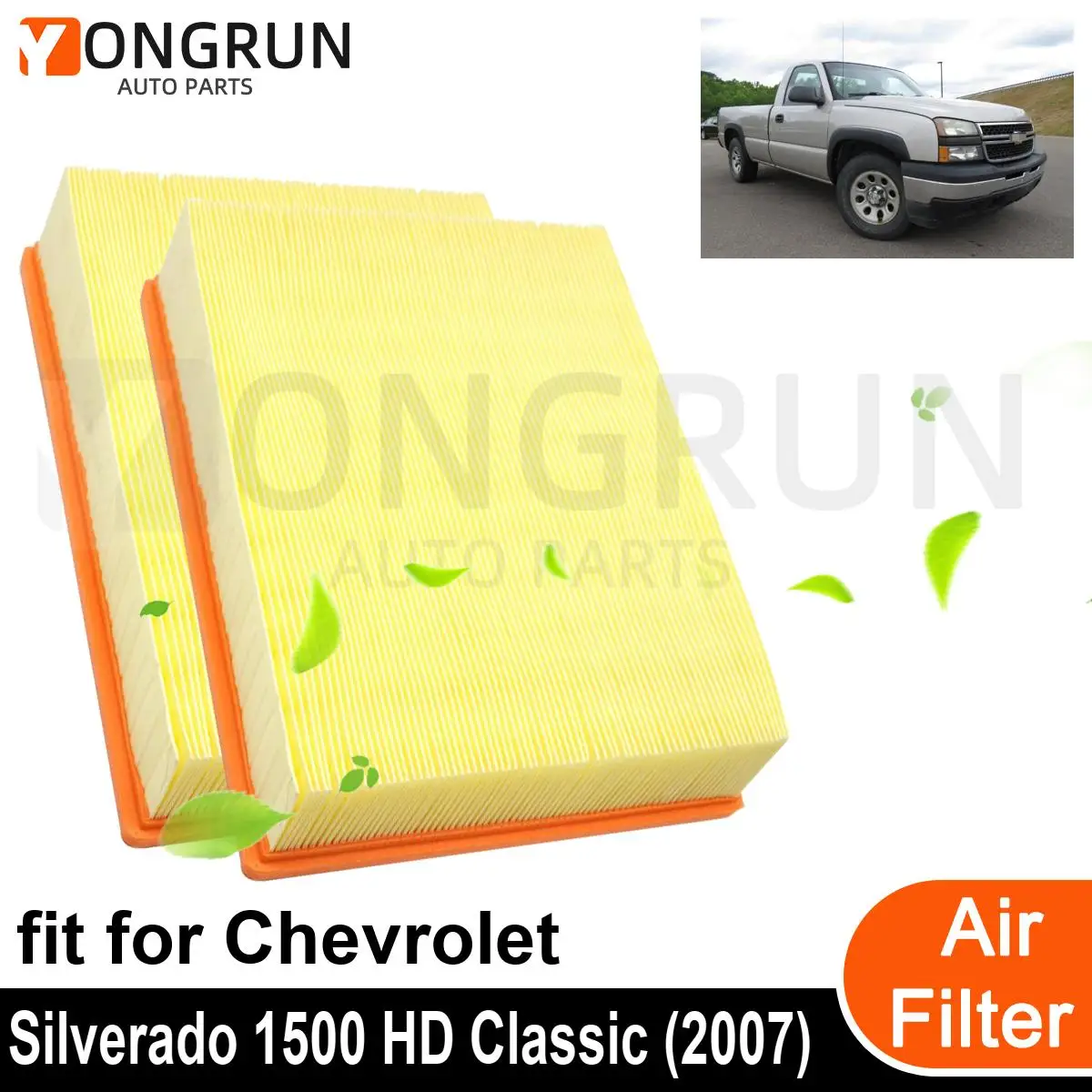 2Pcs New Car Engine filter element Cleaner for 2007 Chevrolet Silverado 1500 HD Classic Car Accessories OEM CA8755A 15908915