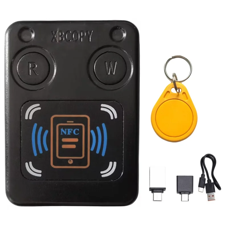 -MEOF NFC RFID قارئ بطاقات الشريحة الذكية ناسخة + سلسلة مفاتيح CUID ID IC 13.56Mhz 125Khz 250Khz 375Khz RFID رمز استنساخ الناسخ