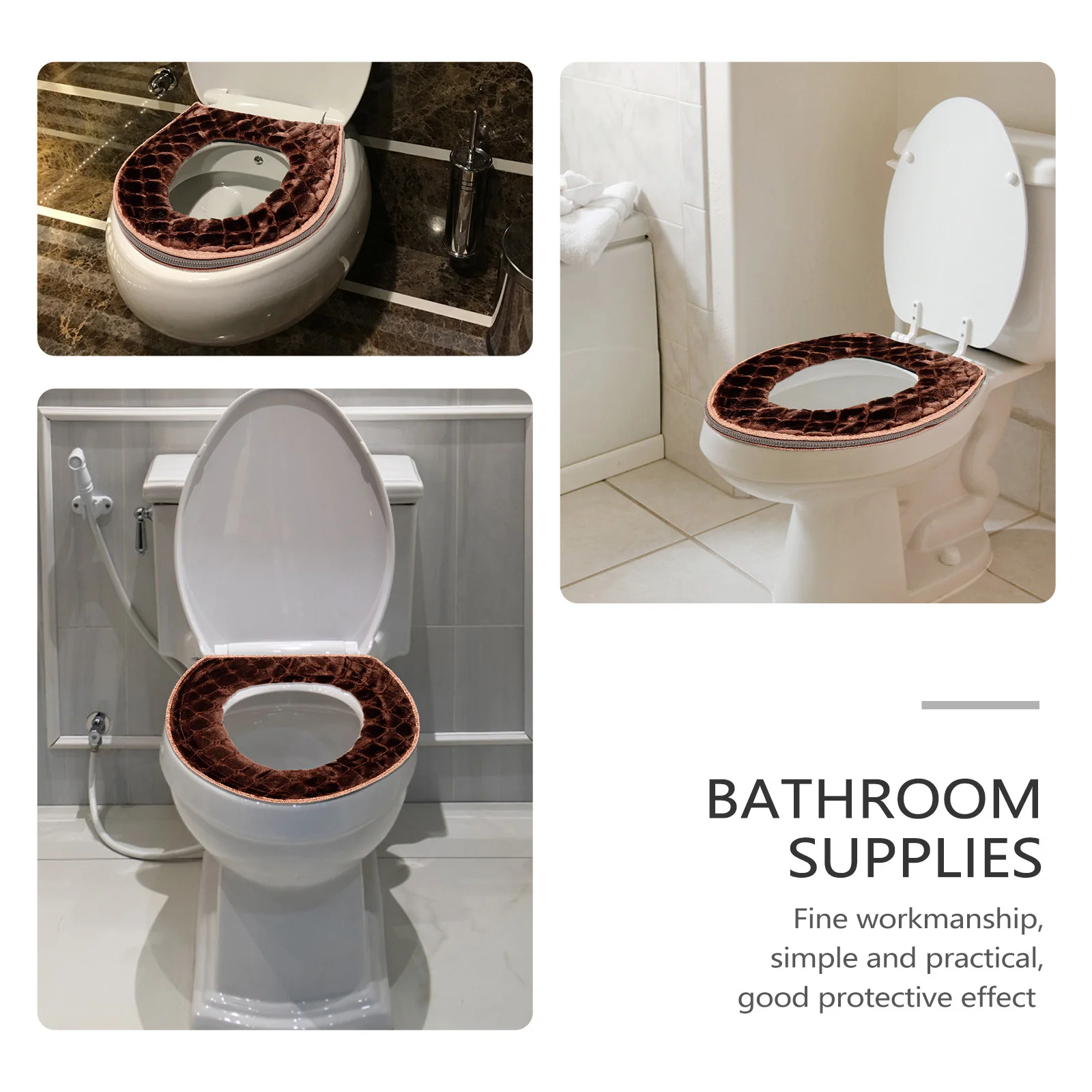 

1pc Thickened Toilet Seat Mats Universal Washable Bathroom Supplies Warm Seat Pads For Household Toilet Covers