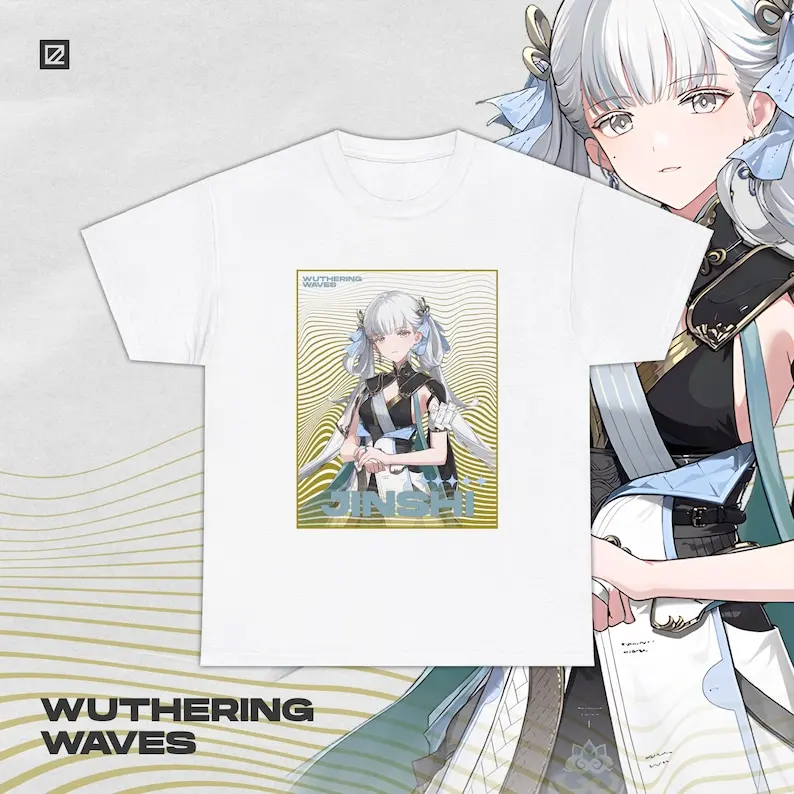 Jinshi Wuthering Waves Shirt Gacha Game Merch Fan Shirt Unisex Cotton