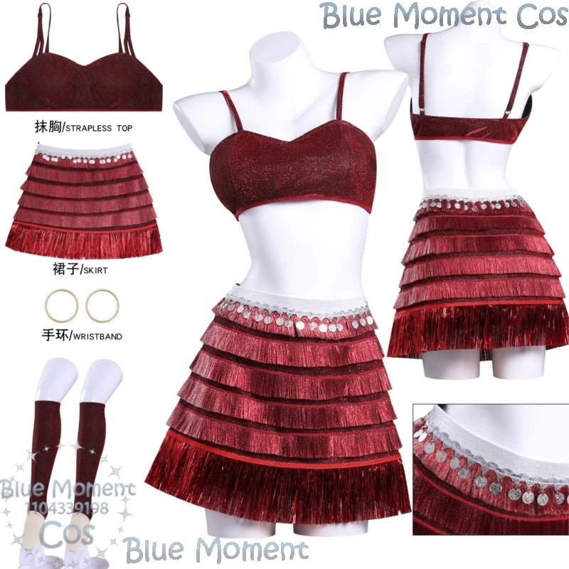 

Gazelle Animal Movie Anime Cosplay Dance Girl Red Sequined Sexy Stage Performance Dress Woman Halloween Comic Con Festival