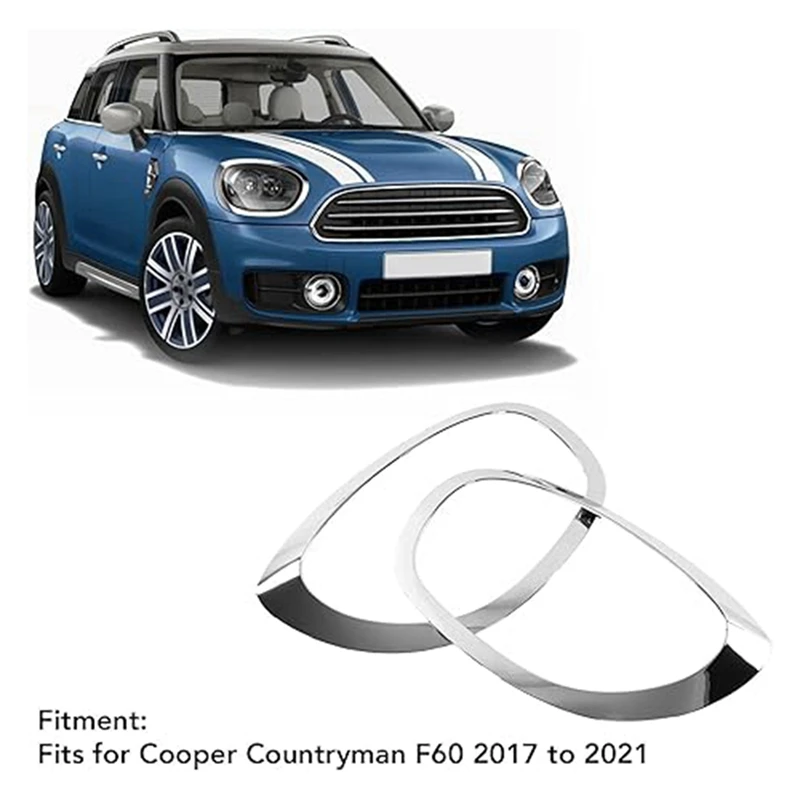 Front Headlight Trim Ring For MINI Cooper Countryman F60 2017-2021 Headlight Lamp Cover Trim