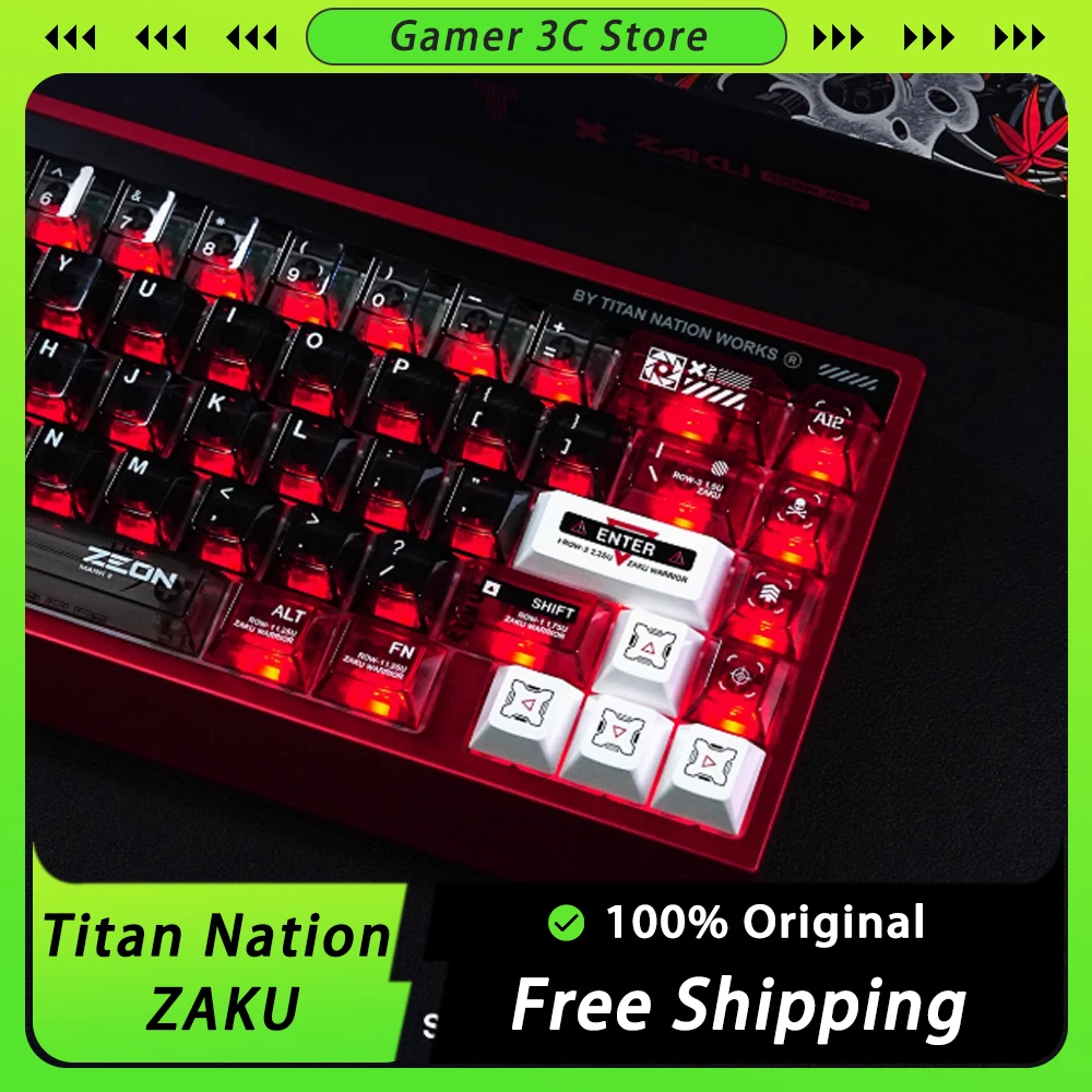 Titan Nation ZAKU Keycaps PBT Original Factory Highly Transparent Mechanical Keyboard Keycaps Computer Game Accessories Custom