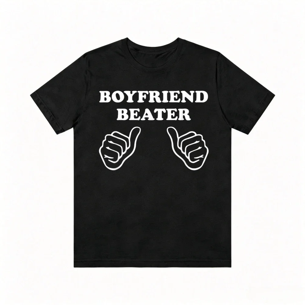 Boyfriend Beater Funny Girlfriend Retro T-Shirt Fashion Loose Harajuku Casual Short Sleeve Breathe Comfort Y2k Man Women Tees