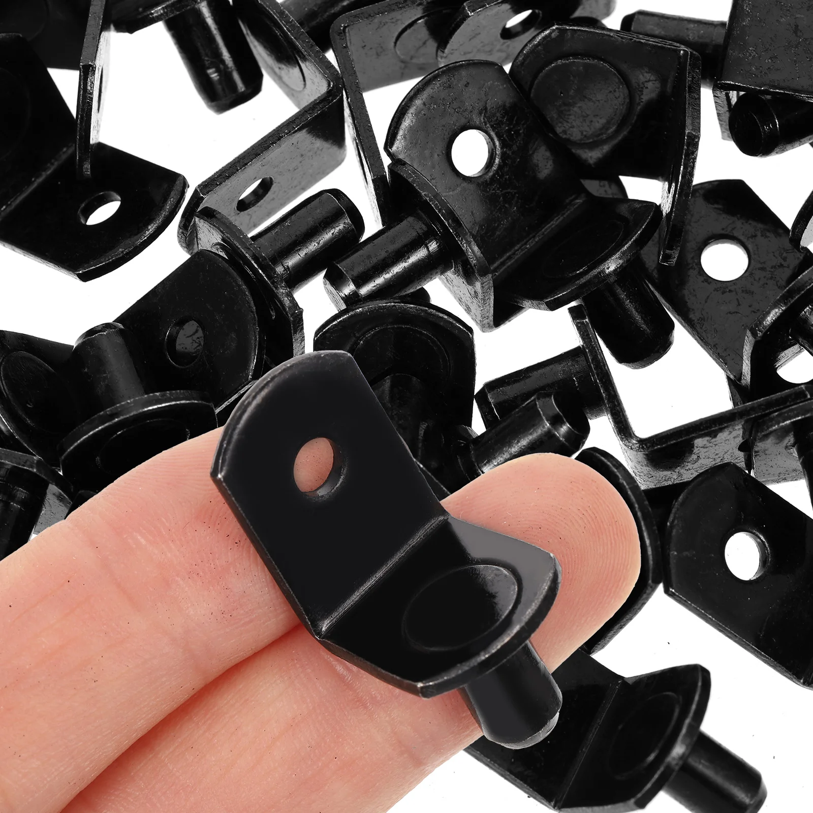 

40Pcs Black L-Shaped Shelf Holders For Bookshelves And Cabinets Support