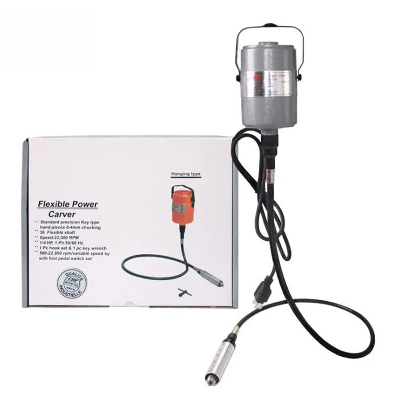 

Электрический вращающийся инструмент 220 В 350 Вт с гибким валом - микромотор 0,3-4 мм для нефритовой гравировки - регулятор скорости ножной педали