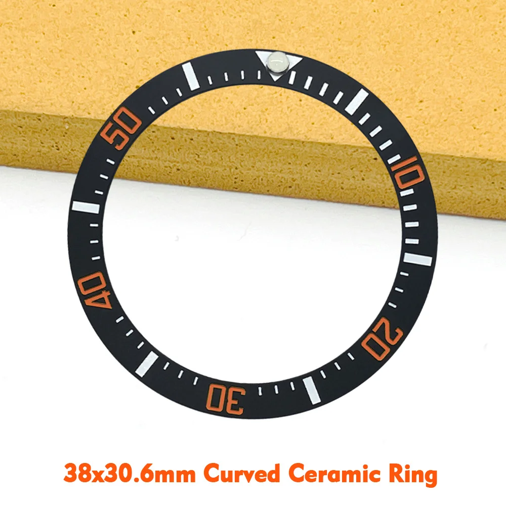 38x30.6mm SUB sisipan Bezel lengkung cocok untuk Sub SKX007 SRPD casing jam NH35 NH36 casing 38mm cincin Bezel jam dengan hadiah stiker