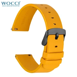 WOCCI Top Grain Genuine Leather Watch Bands for Men Women 18mm 20mm 22mm Replacement Straps Quick Release with Stainless Buckle