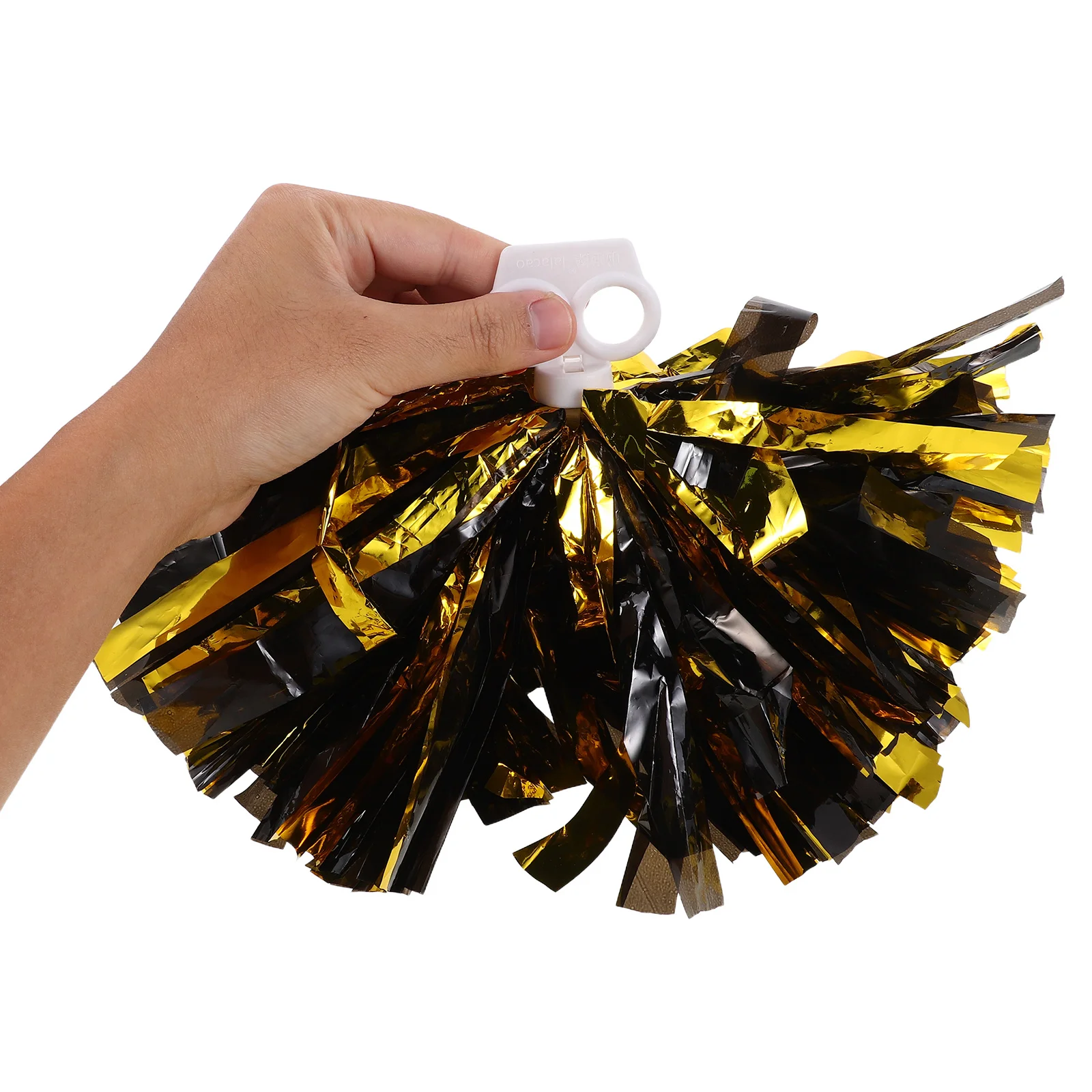 

2pcs Cheerleading Pom Poms Metallic Lightweight Plastic Ball For Dance Stage Parade Competition Day Spirit Team