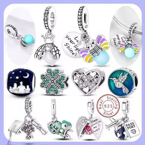 Pendant Charms 925 Sterling Silver Moment Key Ring Small Bag Holder Fit Original Bracelet Women DIY Jewelry Making Gift